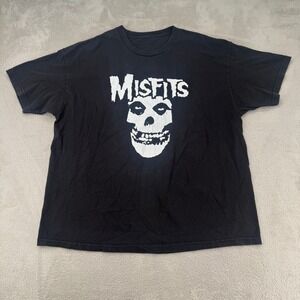 Vintage Misfits Fiend Skull Punk Rock Band Shirt Mens XL Black Music Gothic Tee